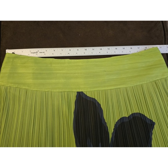 New Rare ELOQUII Women Skirt 16 High Waisted Knit Pleated Midi Skirt green - Picture 6 of 7